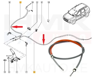 Seisontajarrun vaijeri taka OEM Dacia Duster - REN  364002234R - OE - 100% Genuine Part
