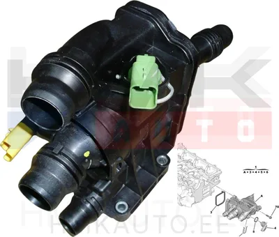 Thermostat with housing OEM Citroen/Peugeot 1,2THP EB2TD - PSA 9807198480 - OE - 100% Genuine Part
