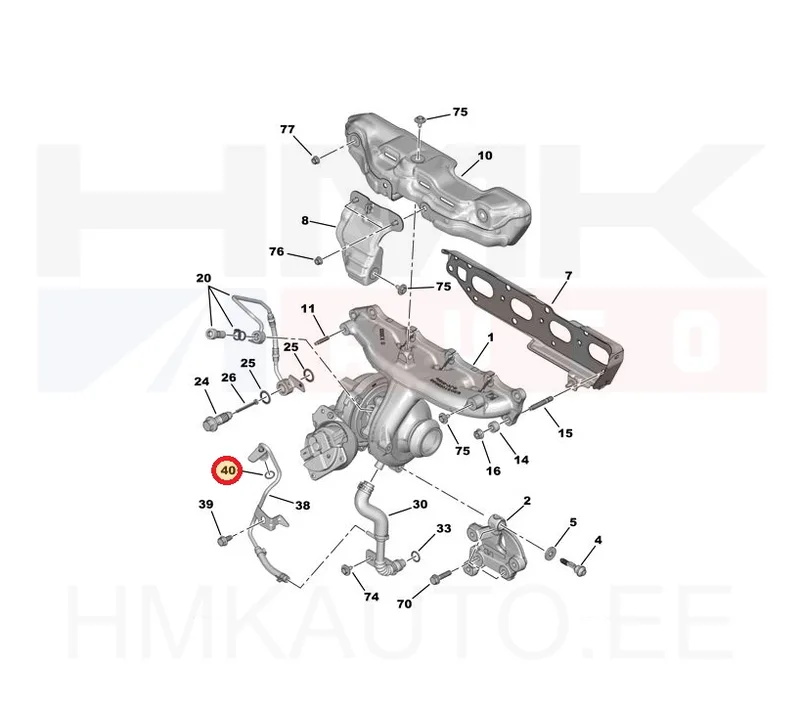 Turbo õli tagasivoolutoru tihend OEM Citroen Jumper/Peugeot Boxer 2,0HDI-2,2HDI EURO6 - PSA 9815338180 - OE - 100% Genuine Part