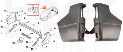 Tagastange nurkade komplekt(V+P) OEM Renault Trafic 2014- - REN  850A85171R - OE - 100% Genuine Part