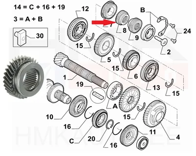 5-käigu hammasratas 31H (51x31) OEM Jumper/Boxer/Ducato 2018- 2,2HDi MLGUC14 - PSA  9805833280 - OE - 100% Genuine Part