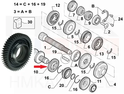 5-käigu hammasratas 51H (51x31) OEM Jumper/Boxer/Ducato 2018- 2,2HDi MLGUC14 - PSA  9805833180 - OE - 100% Genuine Part