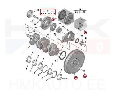 Siduri täiskomplekt koos hoorattaga OEM Citroen/Peugeot 2,0HDI Euro6 - PSA 1666761980 - OE - 100% Genuine Part
