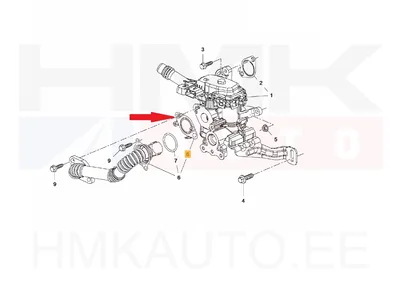 EGR klapi tihend OEM Citroen/Peugeot/Opel 1,6HDI Euro6 - PSA  9803844580 - OE - 100% Genuine Part