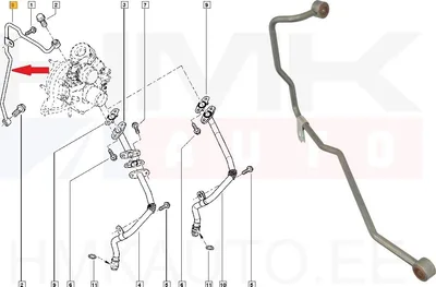 Turbo õlitustoru OEM Renault 1,6DCi - REN  151925323R - OE - 100% Genuine Part