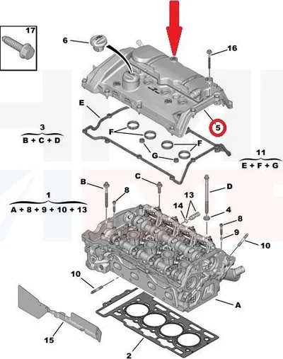 Klapikambri kaas OEM Citroen/Peugeot 1,6 EP6FADTX - PSA 9818425480 - OE - 100% Genuine Part