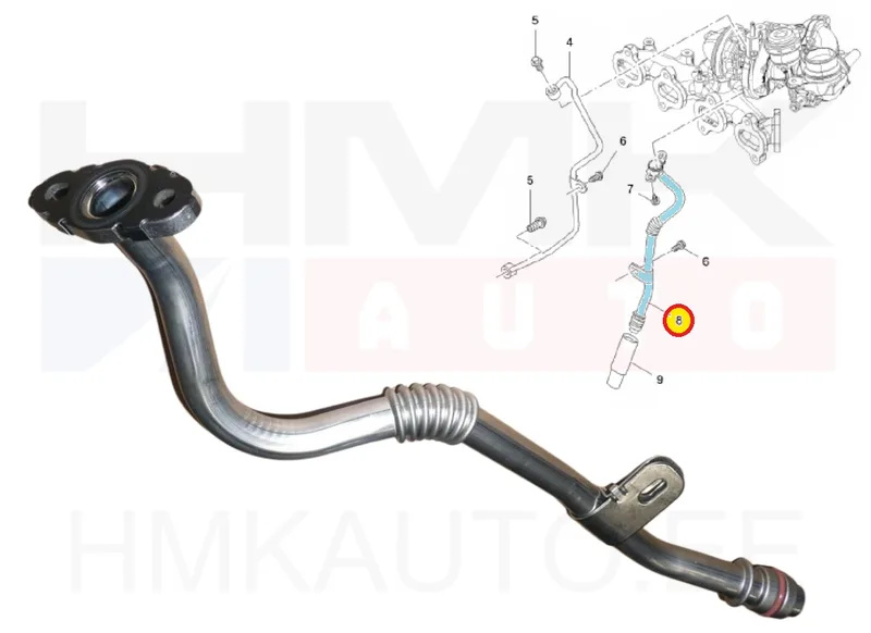 Turbo õli tagasivoolutoru OEM Renault Master 2,3DCI - REN 151989505R - OE - 100% Genuine Part