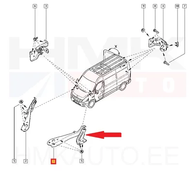Kapoti hing vasak OEM Renault Master 2019- - REN 654012161R - OE - 100% Genuine Part