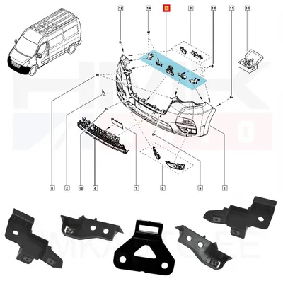 Esistange kinnituskomplekt OEM Renault Master 2019- - REN 622900905R - OE - 100% Genuine Part