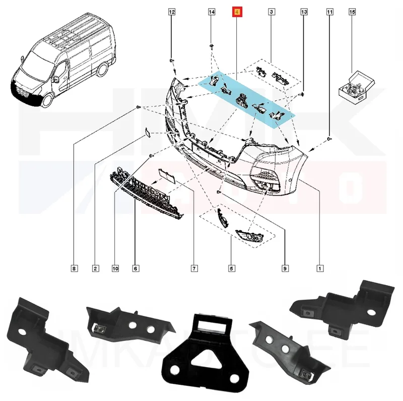 Esistange kinnituskomplekt OEM Renault Master 2019- - REN 622900905R - OE - 100% Genuine Part