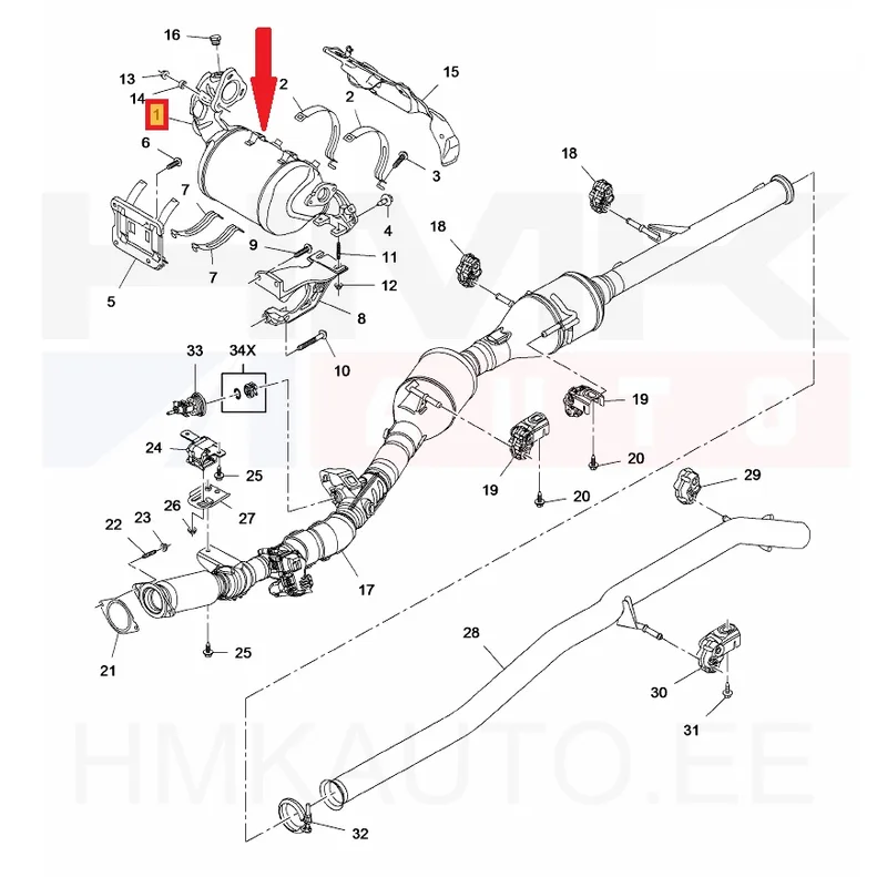 Tahmafilter(DPF/FAP) OEM Renault Trafic 1,6dCi Euro6C 70/88kW 2016- - REN 208A02563R - OE - 100% Genuine Part
