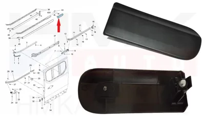 Liugukse juhtsiini otsa kate parem OEM Renault Trafic/Opel Vivaro 2014-  LWB - REN  788721343R - OE - 100% Genuine Part