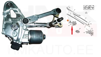 Klaasipühkija mootor parem Peugeot 3008,5008 2008- - PSA 6405PX - OE - 100% Genuine Part