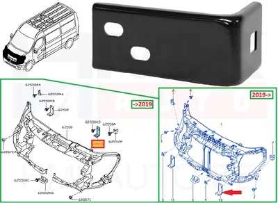 Front panel lower bracket left OEM Renault Master 2010- - REN  8200657216 - OE - 100% Genuine Part