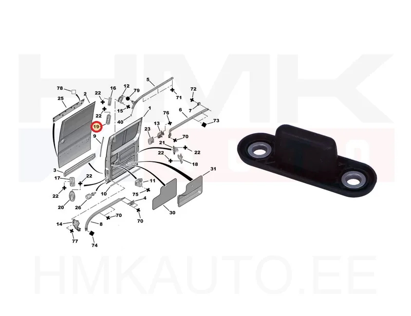 Liugukse suunaja pesa ülemine OEM Jumpy/Expert/Scudo 2007- - PSA 904670 - OE - 100% Genuine Part