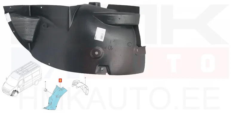 Verhous, sisälokasuoja, edessä vasen (etuosa) Renault Master 2010- - 60N1FL1X