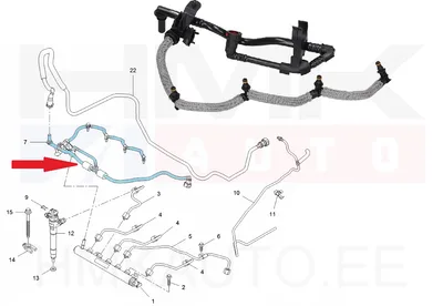 Pihustite tagasivoolutoru OEM Renault 1,6BlueDCI (92,107kW) - REN 166711575R - OE - 100% Genuine Part