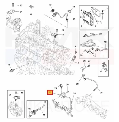 Väljalaskegaaside rõhuandur (koos toruga) OEM Renault 1,6dCi - REN  223217619R - OE - 100% Genuine Part