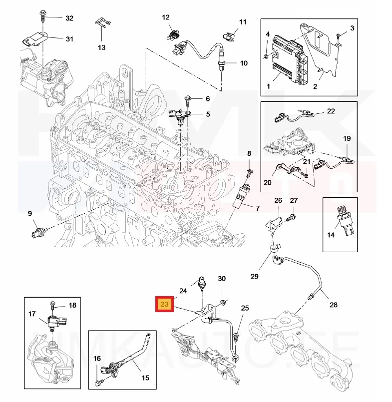 Väljalaskegaaside rõhuandur (koos toruga) OEM Renault 1,6dCi - REN 223217619R - OE - 100% Genuine Part