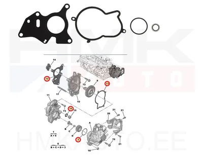Kõrgsurvepumba tihendikomplekt Citroen/Peugeot 2,0BlueHDi Euro6 -06/2021 (kuni RPO nr. 16276) - 947.780 - Elring
