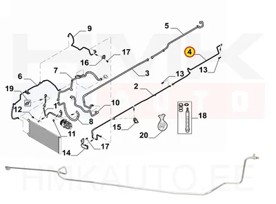 Tuyau de climatisation arrière, haute pression OEM Renault Trafic III 2014-  (R1234yf) - REN  924621044R - OE - 100% Genuine Part