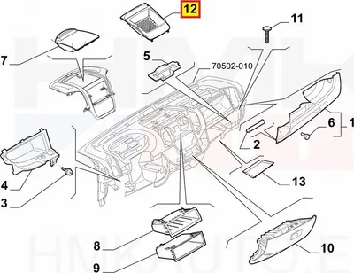 Armatuuri sahtel keskmine pealmine OEM Jumper/Boxer/Ducato 2014- - FIAT  735699812 - OE - 100% Genuine Part