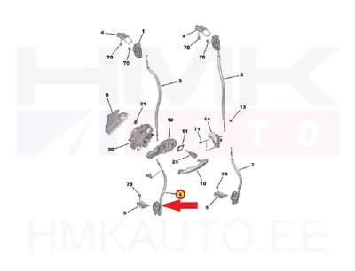 Ukselukusti tagauksele, alumine vasak OEM Jumpy/Expert 2016- - PSA  9822398680 - OE - 100% Genuine Part
