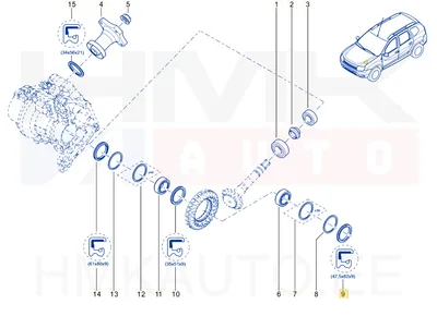 Veovõlli tihend vasak OEM Renault - REN 331117564R - OE - 100% Genuine Part