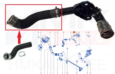 Turbocharger air pipe (ntercooler side part) Renault Master 2,3DCI 2019- - JAD  249237DJ - Prottego