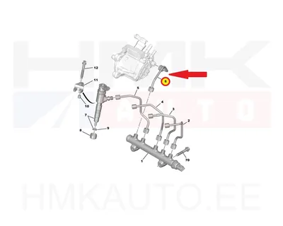 Kütusepumba kõrgsurvetoru OEM Citroen/Peugeot/Fiat - PSA  9804226780 - OE - 100% Genuine Part