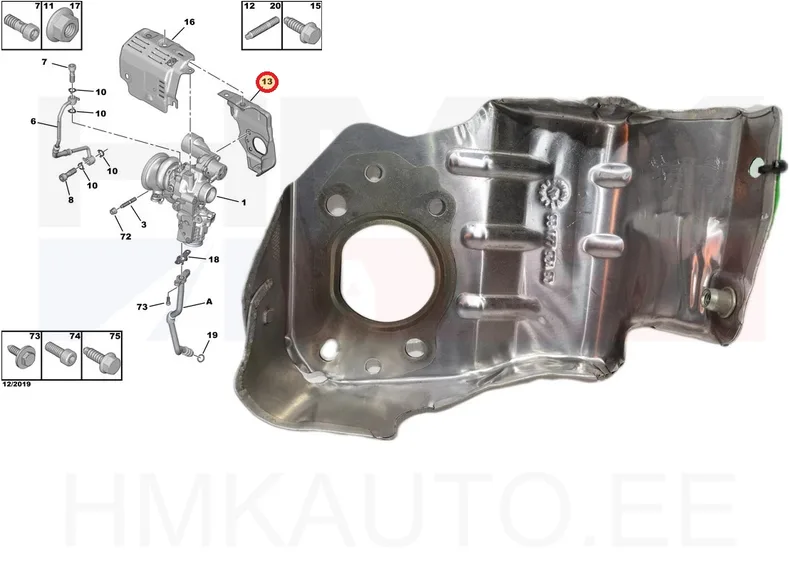 Turbo tihend OEM Citroen/Peugeot 1,2THP - PSA 9817792480 - OE - 100% Genuine Part