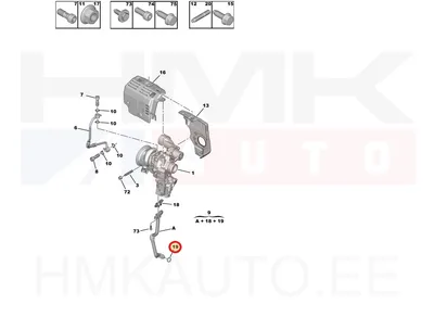 Turbo õli tagasivoolutoru tihend OEM Citroen/Peugeot 1,2THP - PSA  9833150780 - OE - 100% Genuine Part