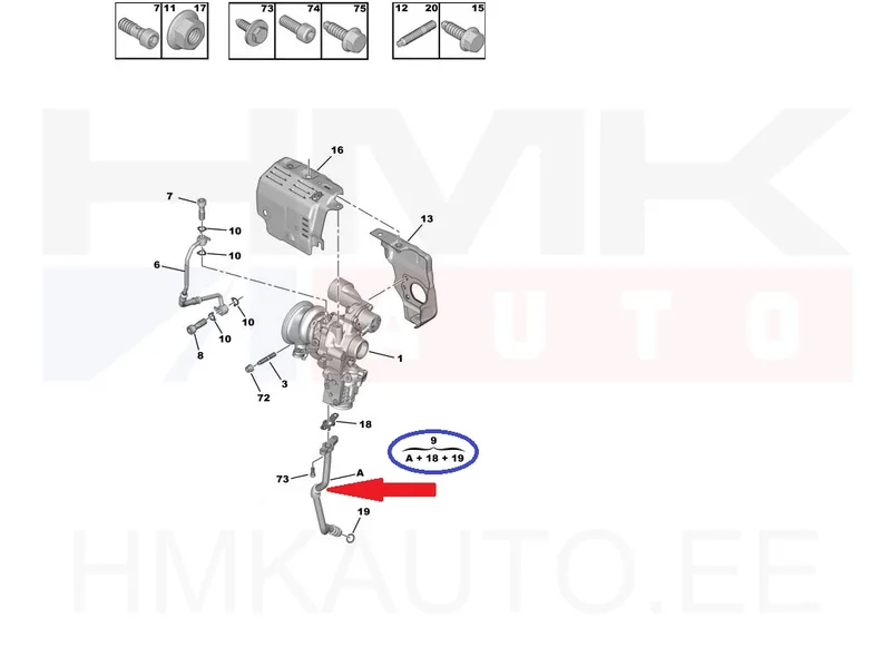 Трубка возврата масла турбины OEM Citroen/Peugeot 1,2THP - PSA 9832926080 - OE - 100% Genuine Part