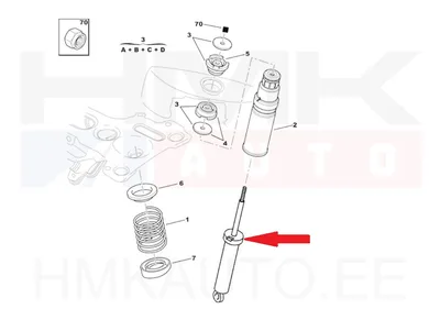 Amortisaator tagumine OEM Peugeot 406 - PSA  5206R9 - OE - 100% Genuine Part