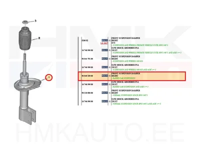 Amortisaator eesmine parem OEM Citroen Berlingo/Peugeot Partner 2008- - PSA 9684025080 - OE - 100% Genuine Part