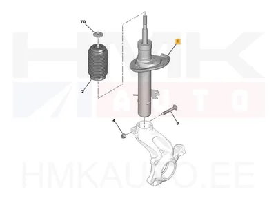 Amortisaator eesmine vasak OEM Peugeot 207 - PSA  520861 - OE - 100% Genuine Part