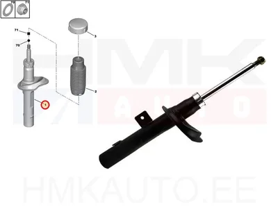 Amortisaator eesmine vasak OEM Peugeot 206 - PSA 9810797380 - OE - 100% Genuine Part