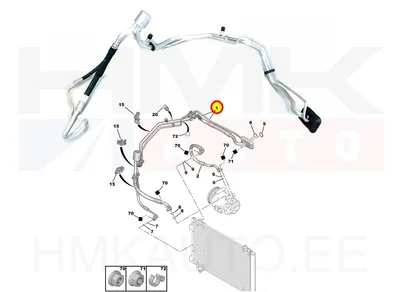 Air conditioning pipes OEM Peugeot 307 / Citroen C4 - PSA  6460QN - OE - 100% Genuine Part