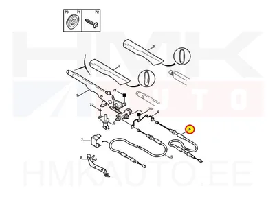 Seisupiduritross tagumine parem OEM Peugeot 306 (ketaspidur) - PSA  4745A2 - OE - 100% Genuine Part