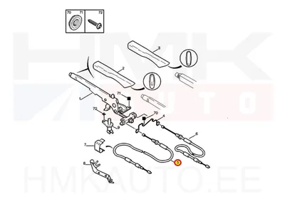 Seisupiduritross tagumine vasak OEM Peugeot 306 (ketaspidur) - PSA  4745A1 - OE - 100% Genuine Part
