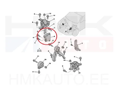 Mootori kinnitus kronstein parem OEM Citroen C4 Aircross/Peugeot 4008 2,0 4B11 - PSA  1608846780 - OE - 100% Genuine Part