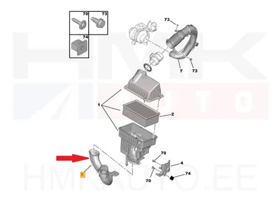 Õhufiltri toru OEM Peugeot 308 2,0HDi - PSA  1434C9 - OE - 100% Genuine Part