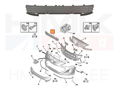 Esistange iluvõre OEM Peugeot 308 07- - PSA 7429G3 - OE - 100% Genuine Part