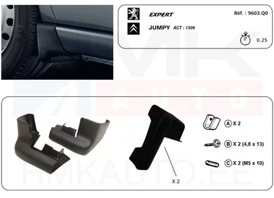 Mud flaps front OEM Jumpy III/ Expert III - PSA 9603Q0 - OE - 100% Genuine Part