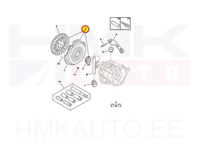 Sidurikomplekt OEM Citroen/Peugeot 1,9D - PSA 2051W6 - OE - 100% Genuine Part