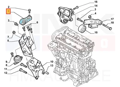 Mootoripadi parem ülemine OEM Citroen C8/Jumpy, Peugeot 406/806/807/Expert - PSA 180634 - OE - 100% Genuine Part