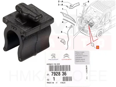 Фиксатор стойки капота OEM Jumper/Boxer/Ducato 06-14 - PSA  792836 - OE - 100% Genuine Part