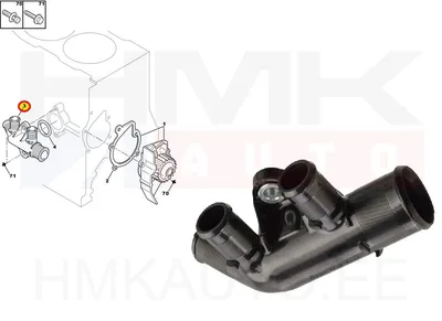 Coolant flange OEM Citroen/Peugeot 1.9D XU - PSA  1336G4 - OE - 100% Genuine Part
