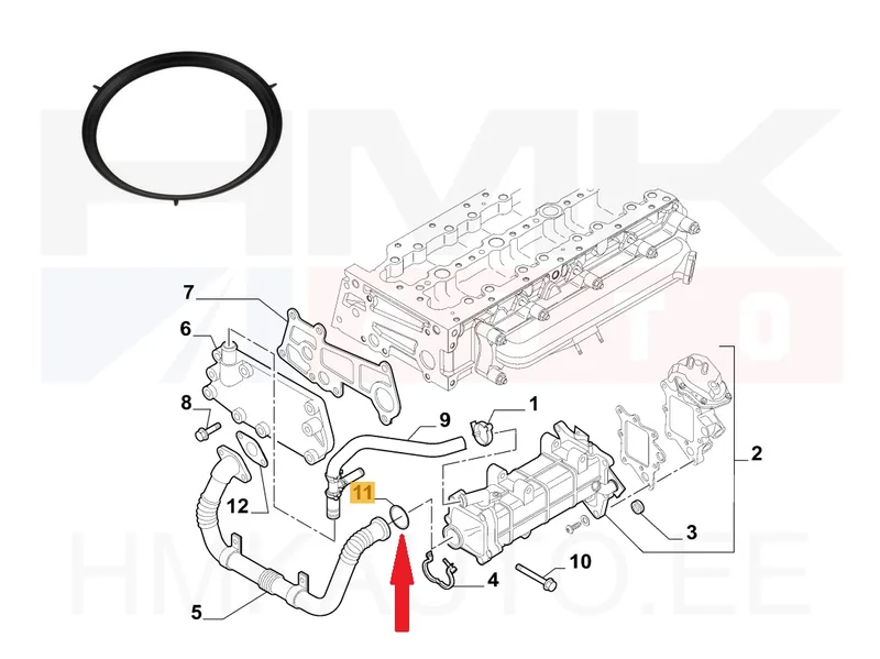 EGR toru tihend OEM Jumper/Boxer/Ducato 3,0HDI - FIAT 504196620 - OE - 100% Genuine Part