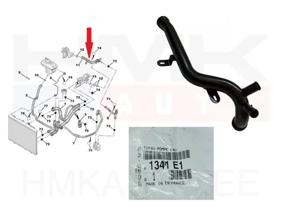 Coolant pipe OEM Citroen/Peugeot EW10J4 - PSA  1341E1 - OE - 100% Genuine Part
